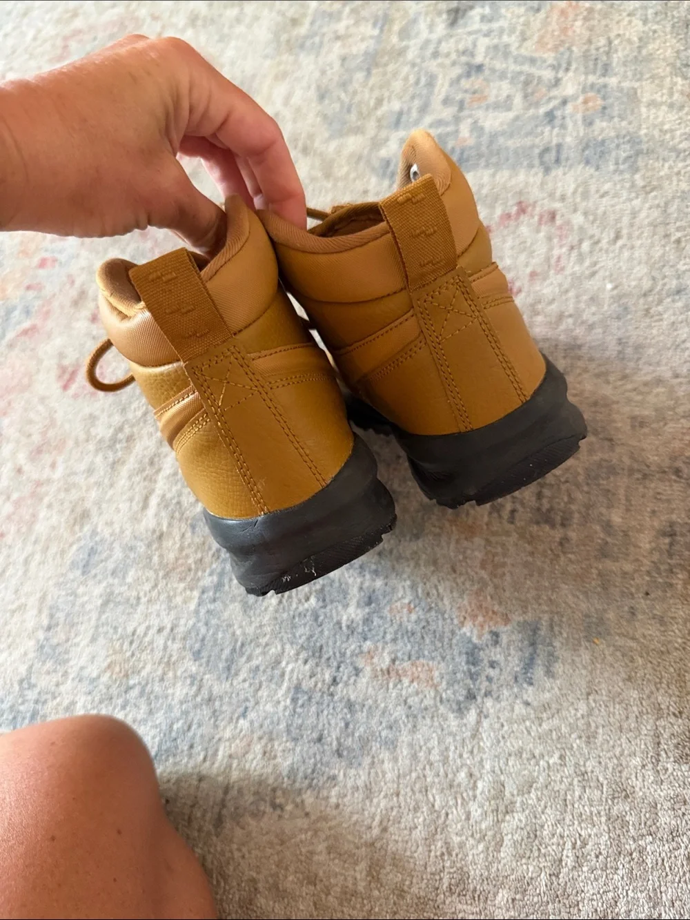 Nike Kids Tan Hiking Boots - Sturdy Lace-Up Outdoor Shoes